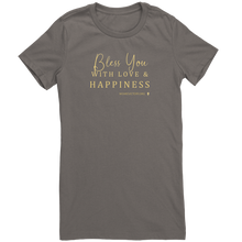 Load image into Gallery viewer, Bella_Womens_Tshirt_Bless_You_Asphalt_Mockup.png