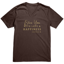 Load image into Gallery viewer, Canvas_Mens_V-Neck_Bless_You_Brown_Mockup.png