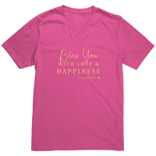 Load image into Gallery viewer, Canvas_Mens_V-Neck_Bless_You_Charity_Pink_Mockup.png