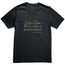 Load image into Gallery viewer, Canvas_Mens_V-Neck_Bless_You_Dark_Grey_Mockup.png