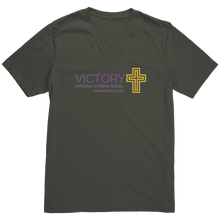 Load image into Gallery viewer, Canvas_Mens_V-Neck_VCIM_Army_Mockup.png