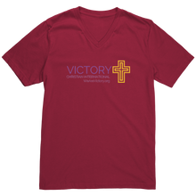 Load image into Gallery viewer, Canvas_Mens_V-Neck_VCIM_Cardinal_Mockup.png