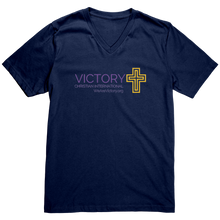 Load image into Gallery viewer, Canvas_Mens_V-Neck_VCIM_Navy_Mockup.png