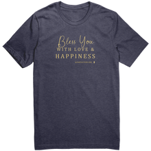 Load image into Gallery viewer, Canvas_TShirt_Bless_You_Heather_Midnight_Navy_Front_Mockup.png
