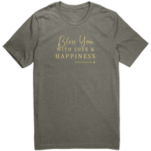 Load image into Gallery viewer, Canvas_TShirt_Bless_You_Heather_Military_Green_Front_Mockup.png