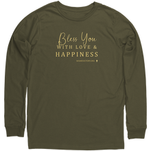 Load image into Gallery viewer, Canvas_Unisex_Long_Sleeve_Shirt_-_Bless__Military_Green_Mockup.png