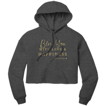 Load image into Gallery viewer, Crop_Hoodie_Bless_You_Dark_Grey_Heather_Front_Mockup.png