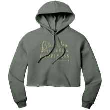 Load image into Gallery viewer, Crop_Hoodie_Bless_You_Military_Green_Front_Mockup.png