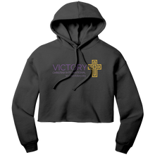 Load image into Gallery viewer, Crop_Hoodie_We_are_Victory_Black_Front_Mockup.png