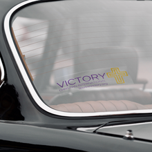 Load image into Gallery viewer, Victory_Bumper_Decals_ClearBumperSticker_Windshield_Mockup.png