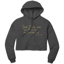 Load image into Gallery viewer, Womens_Crop_Fleece_Hoodie_Dark_Grey_Heather_Front_Mockup.png