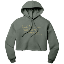 Load image into Gallery viewer, Womens_Crop_Fleece_Hoodie_Military_Green_Front_Mockup.png