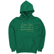 Load image into Gallery viewer, Youth_Hoodie_Bless_You_Kelly_Green_Front_Mockup.png