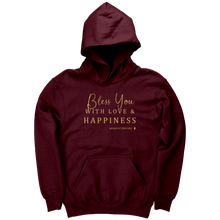 Load image into Gallery viewer, Youth_Hoodie_Bless_You_Maroon_Front_Mockup.png