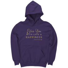 Load image into Gallery viewer, Youth_Hoodie_Bless_You_Purple_Front_Mockup.png